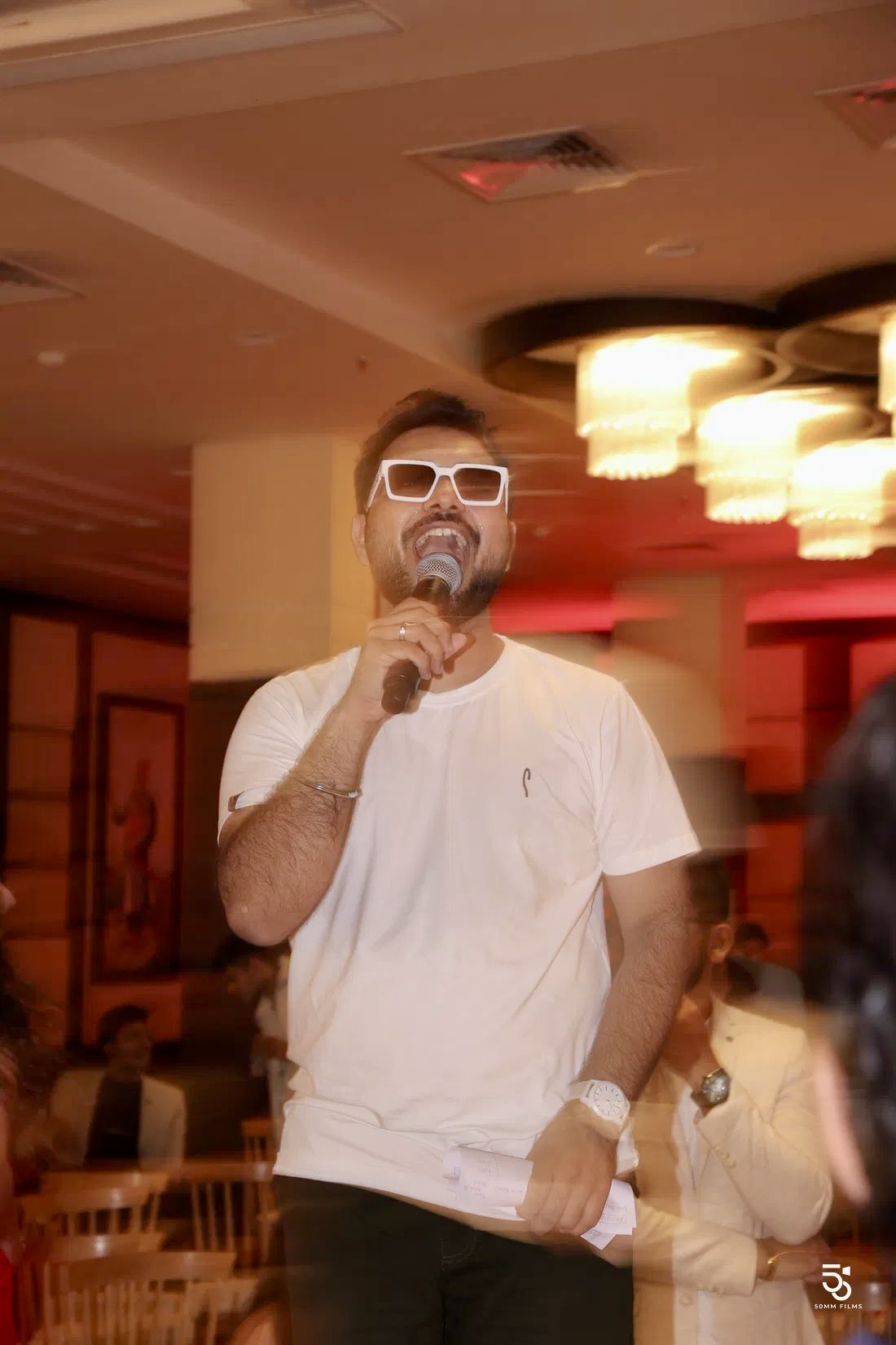Pankhil Dholakia anchoring a prestigious corporate award gala event